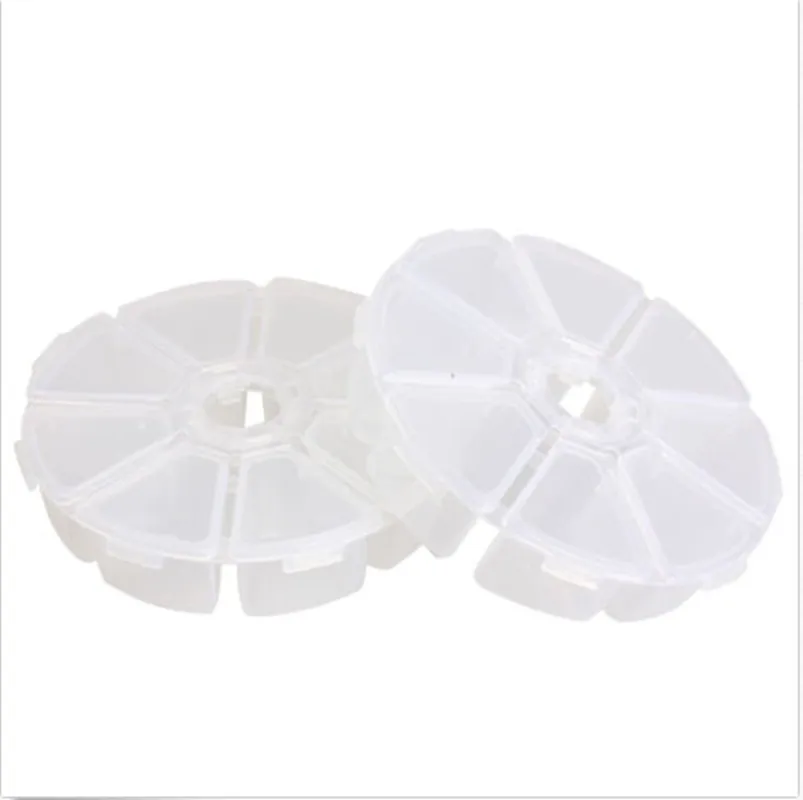 

2PCS Round Nail Art Storage Case Rhinestones Gems Accessories Clear Plastic Empty Container For Rhinestones beads Organizer Box