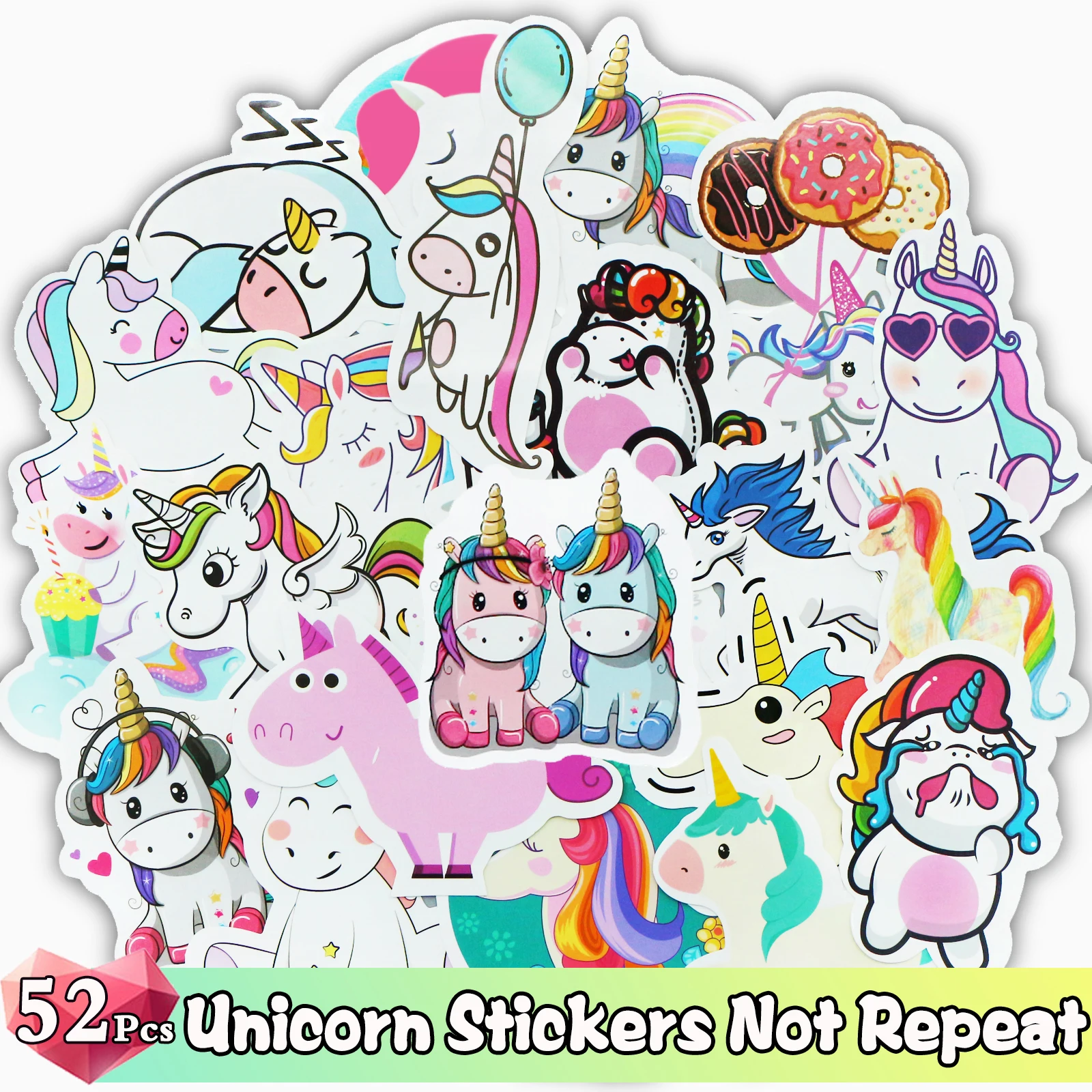 Наклейки с единорогом для девочек 104/52 шт. милые забавные мультяшные аниме