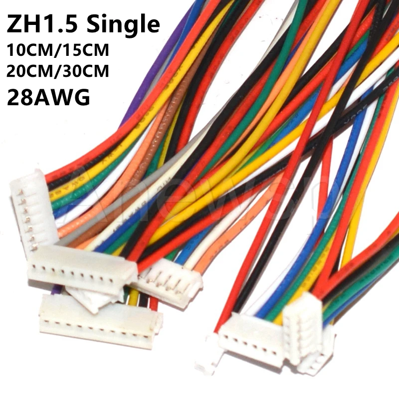 10 шт. ZH 1 5 мм провод Кабельный разъем DIY ZH1.5 JST 2p 3p 4p 5p 6p 12pin электронная линия один