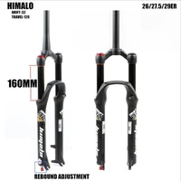 himalo mtb suspension air fork travel 160mm 26 27 5 29er rebound adjustment quick release qr tapered straight tube high quality