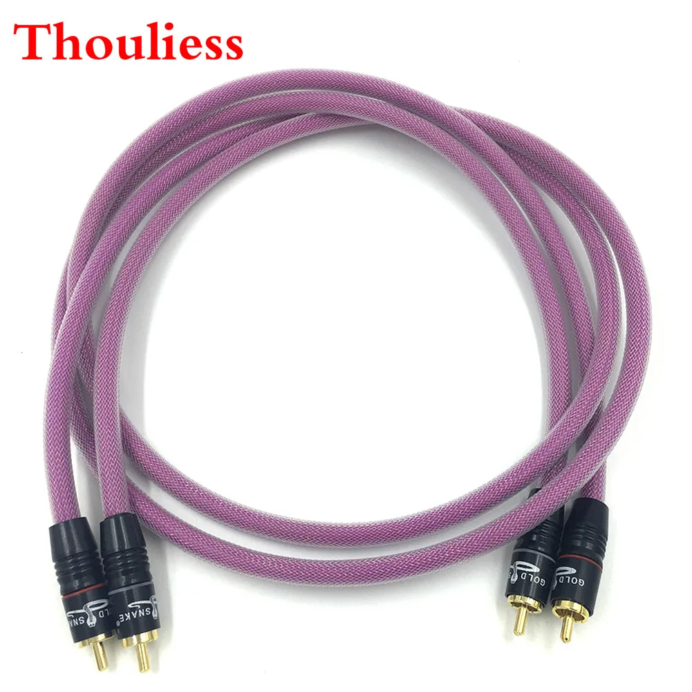Thouliess пара HIFI type 2 Gold Plated2RCA кабель High end 6N OFHC аудио Двойной RCA сигнальная линия Rca для
