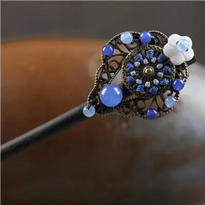 02 Hair Sticks Винтажные кисточки китайские деревянные счеты волосы палочки для волос ювелирные аксессуары для женщин Этнические Ручной работы шпилька для волос украшения - Metal color: 02 Hair Sticks