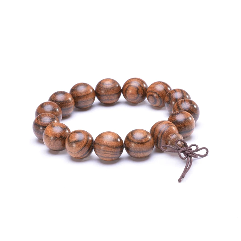 Natural Tabby Wood Bead Yoga Bracelet Tibetan Buddhist Rosary Buddha Meditation Prayer for Men Women Jewelry | Украшения и