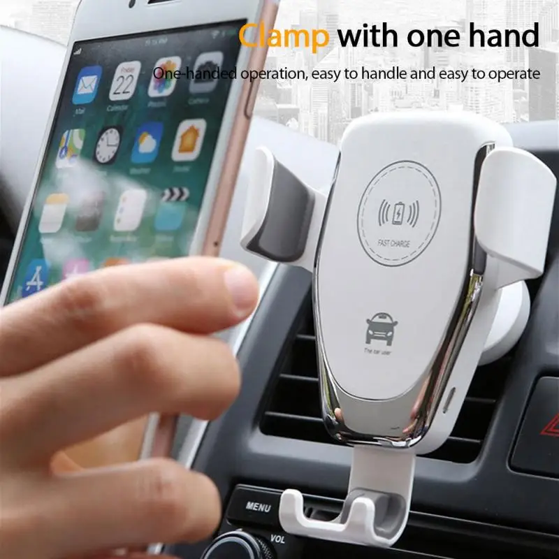 

10W Anti-shock Fast Qi 360 ° Rotatable Wireless Charger Car Air Outlet Holder Phone Bracket Rechargeable Smartphone Holder