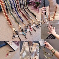 mobile phone neck strap lanyard vintage gold wire lanyard for id card key chain usb badge keychain strap rope diy lariat lanyard