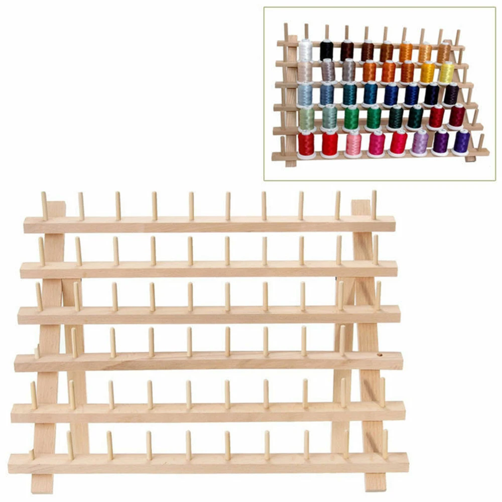 

60 Spool Wood Sewing Thread Stand Organizer Craft Embroidery Storage Rack Holder Sewing Embroidery Storage Organizer Rack