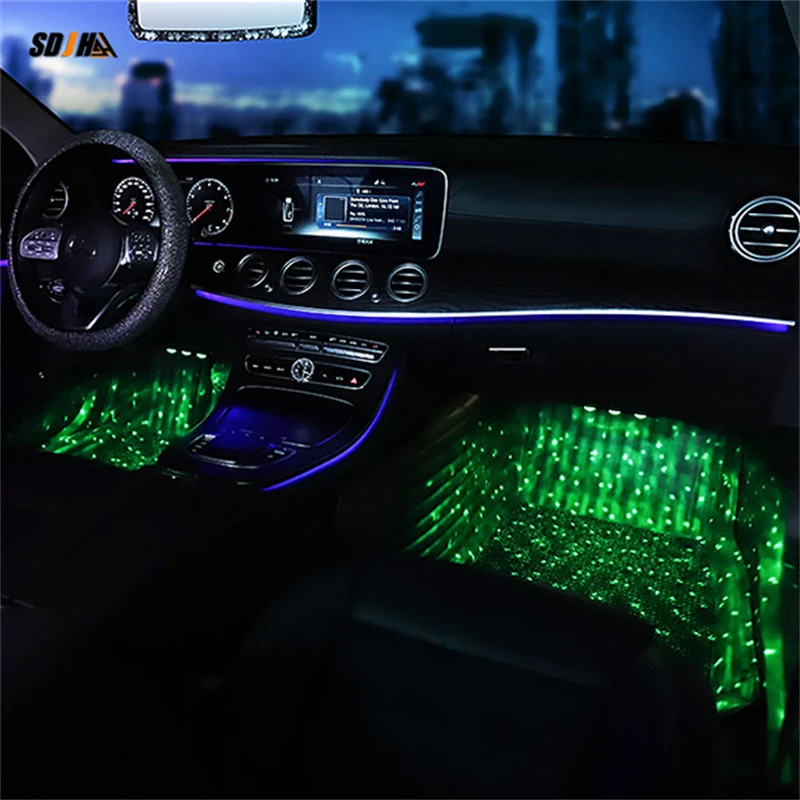 

Светодиодная лента Rgb для салона автомобиля, декоративная лампа для ног с несколькими режимами, Usb, беспроводной пульт дистанционного управ...