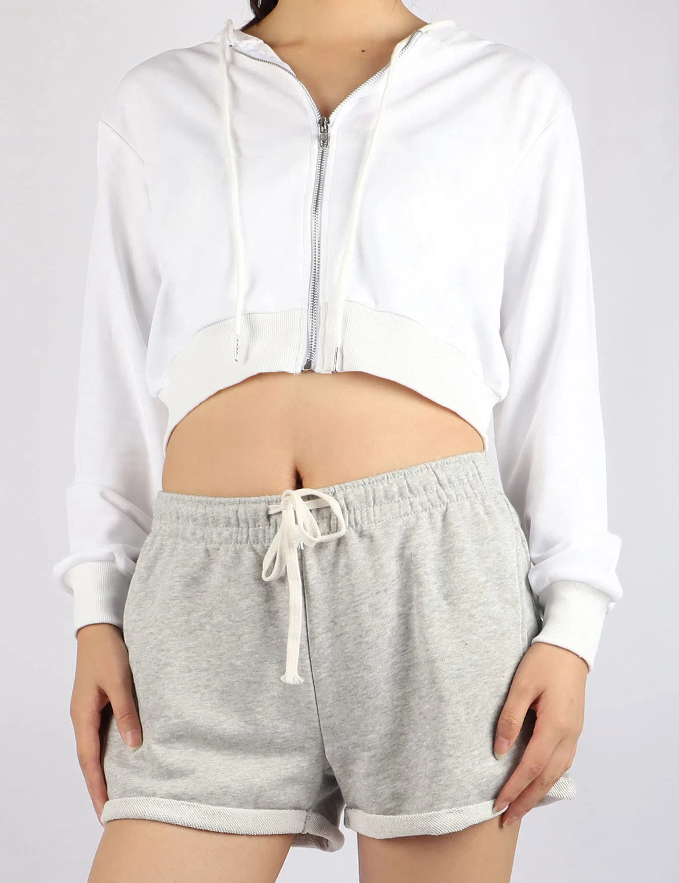 

Женские толстовки на молнии, свитшот с длинным рукавом, однотонные классические свитшоты с кулиской, Свободные повседневные толстовки боль...