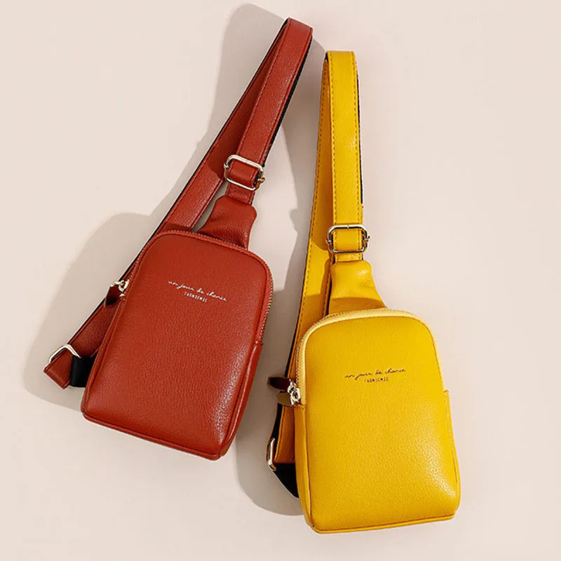 

New Fashion Women Single Shoulder Bag Pu Sports Diagonal Bag Trend Ins Ladies Chest Bags Simple Female Women Bags Large Capacity