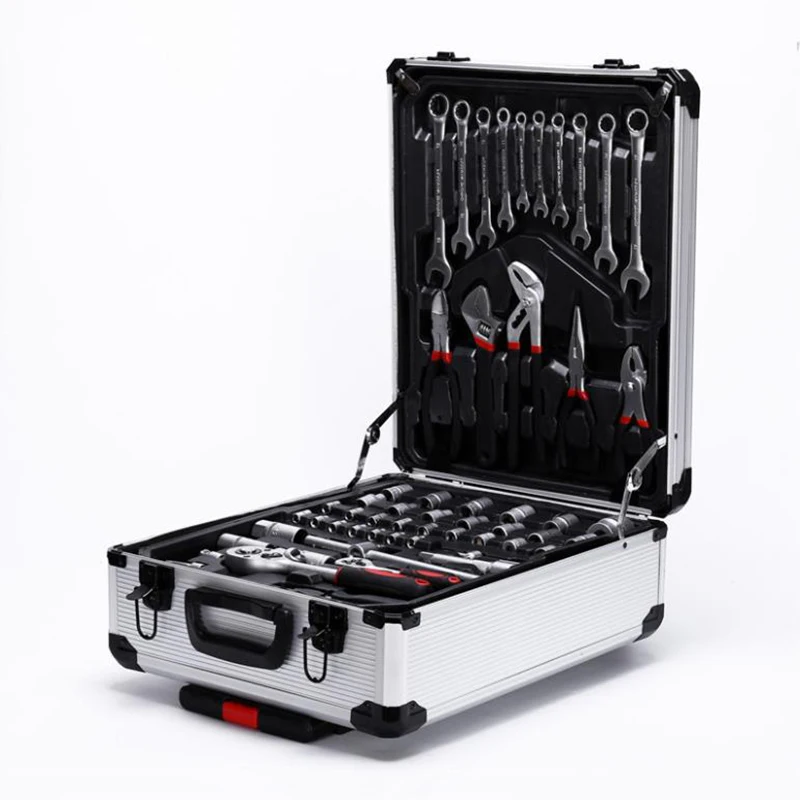 187 pieces of hardware tool set aluminum trolley case portable vehicle-mounted multi-function box combination | Инструменты