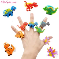6pcslot cartoon dinosaur rubber rings kids toy gift tropical jungle party birthday decorations party favor supplies
