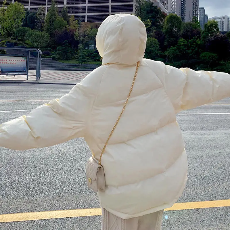 

Autumn Winter Jacket Women Parkas Padded Loose Hooded Down Cotton Coat Female Padded Warm Thicken Solid Winter Woman Coats Q2754