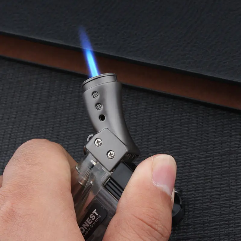 Бутановая Зажигалка для сигар ветрозащитная сигарет фонарь пламя распылитель