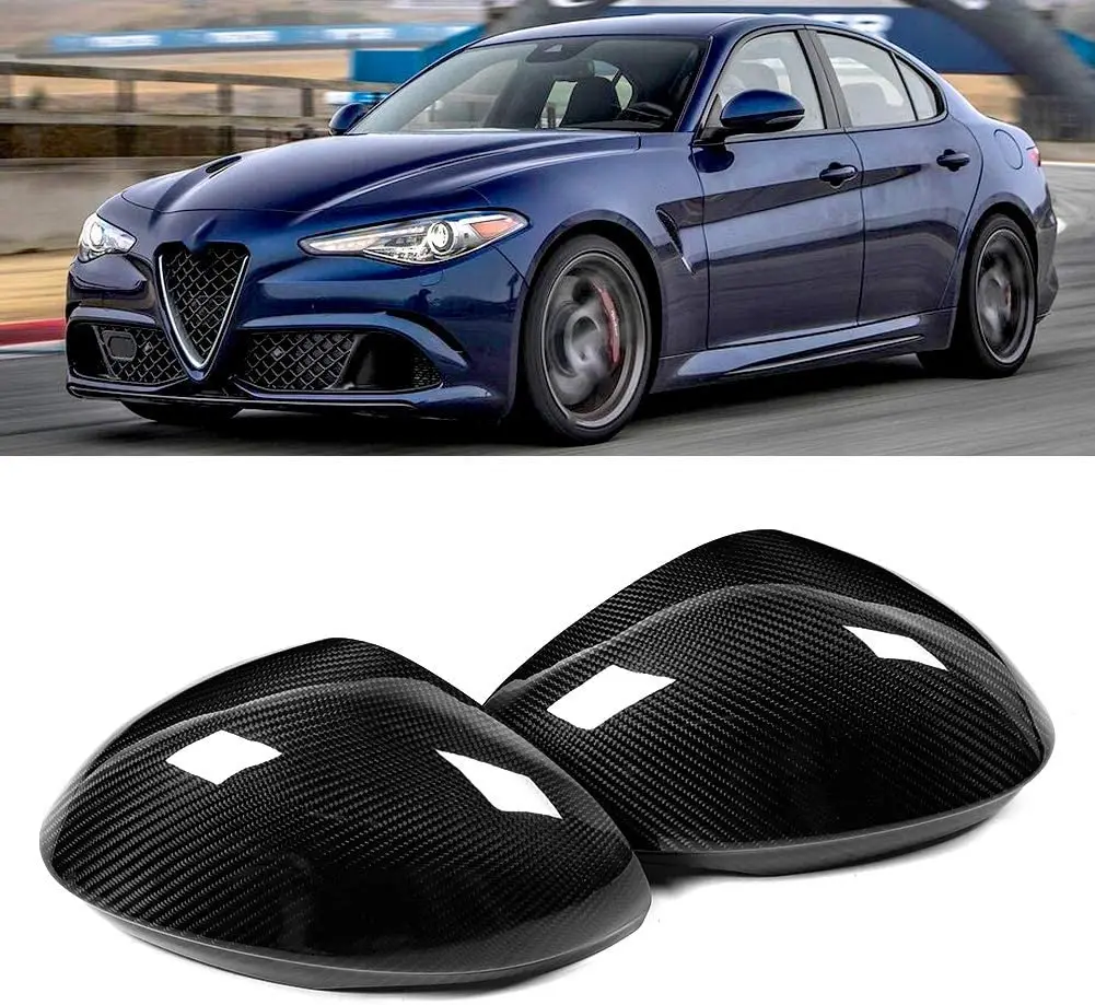 Купи Car Real Carbon Fiber Side Rear View Mirror Cover Trim Rearview Mirror Sticker For Alfa Romeo Giulia Stelvio 2017 2018 2019 2020 за 5,871 рублей в магазине AliExpress