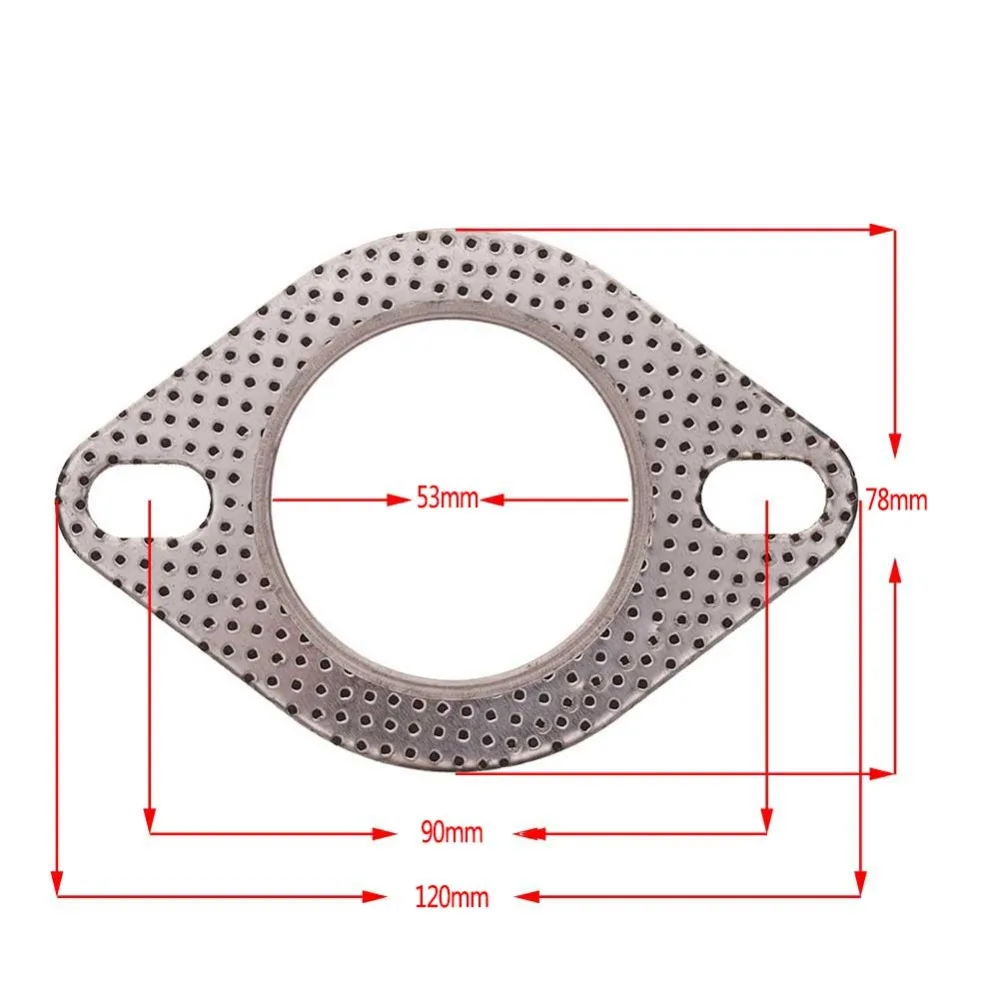 

Exhaust Downpipe Flange 1pcs/Lot 2 inch/53mm Car Engine Exhaust Gasket/ Universal Exhaust Pipe Gasket with two holes#279968