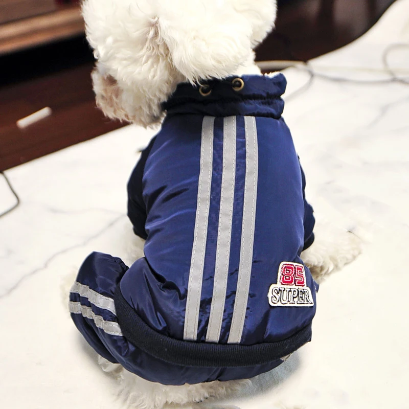 Теплая зимняя одежда для собак пальто толстые флисовые комбинезоны Комбинезоны