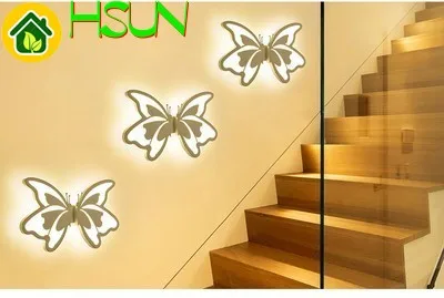 

Room Creative Butterfly Wall Light Modern Living Kids Bedroom Acrylic LED Wall Lamps Corridor Aisle Sconce Decor 24W AC85-265V