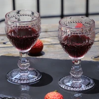 120ml vintage carved goblet 2pcsset whiskey red wine sake brandy cup chateau bar home drinkware wine glass