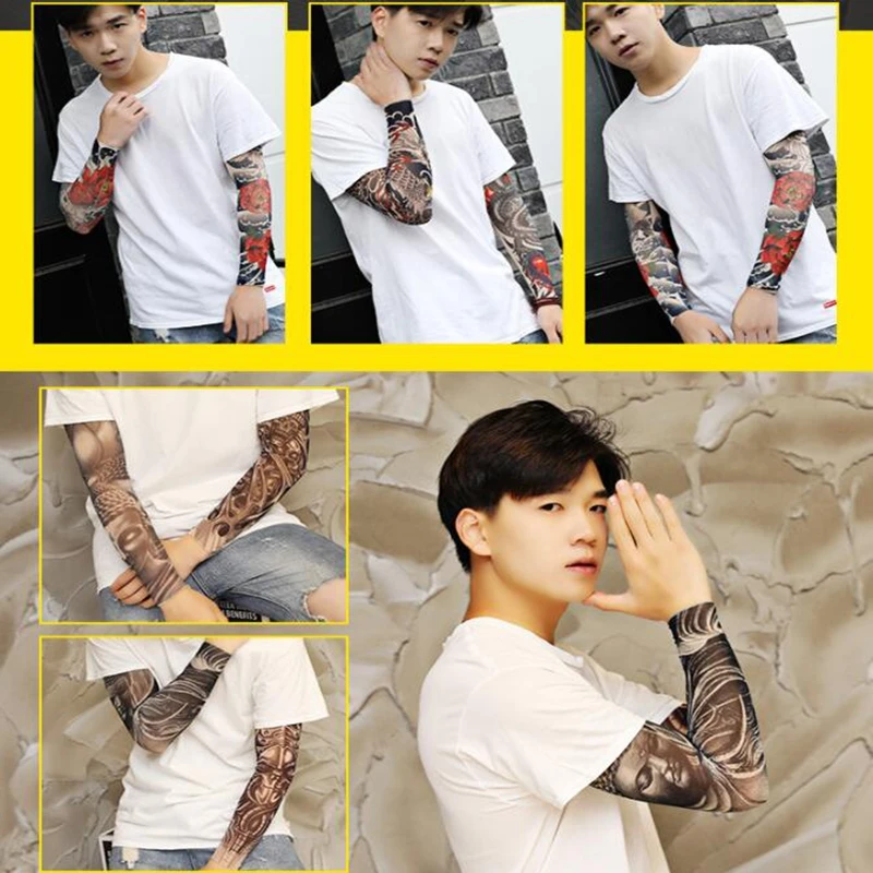 

2Pcs Outdoor Cycling Sleeves 3D Tattoo Printed Armwarmer UV Protection MTB Bike Bicycle Sleeves Arm Protection Ridding Sleeves