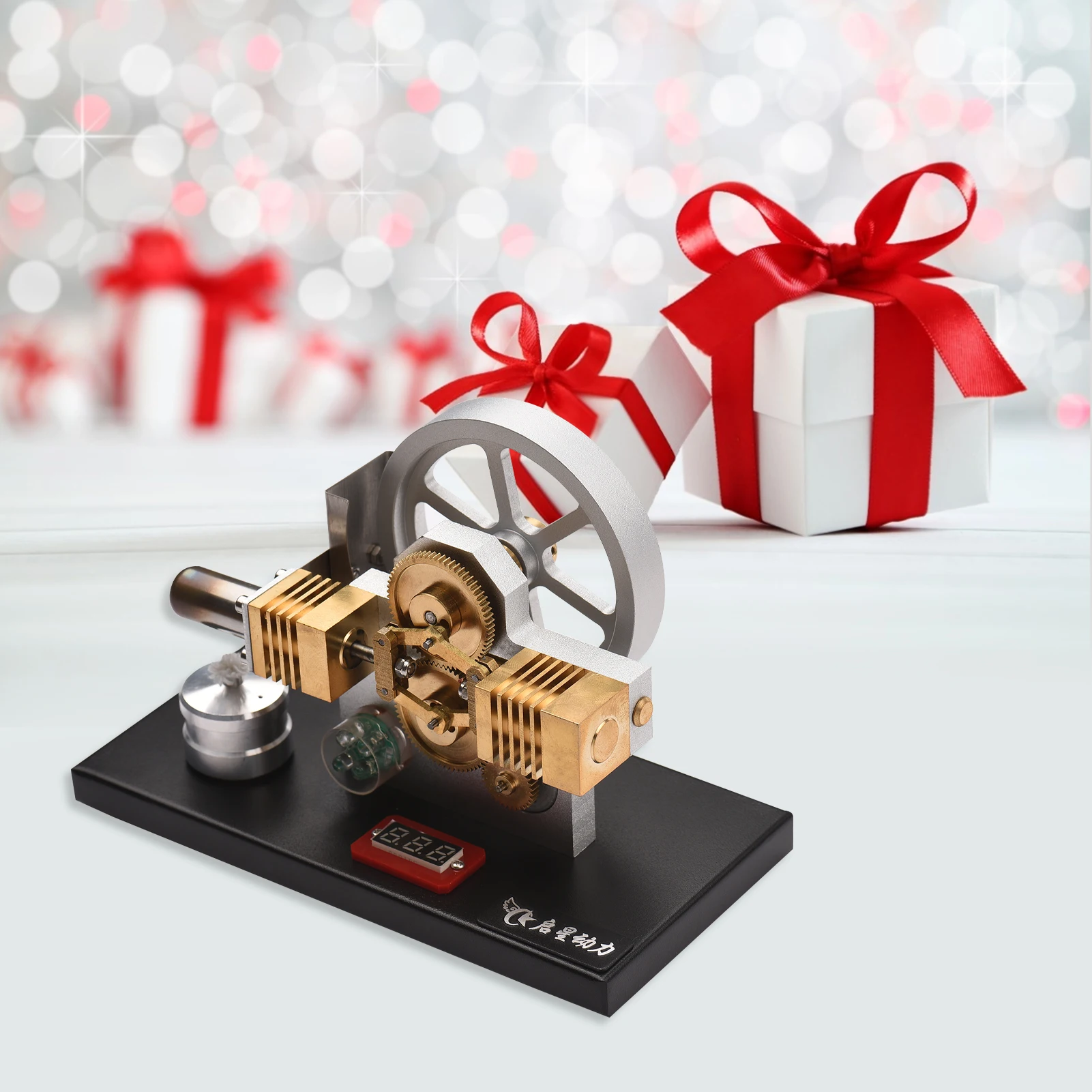 Hot Air Stirling Engine Motor Model Flywheel Design Full Metal Physics Science Experiment DIY Gift for Birthday Christmas | Канцтовары