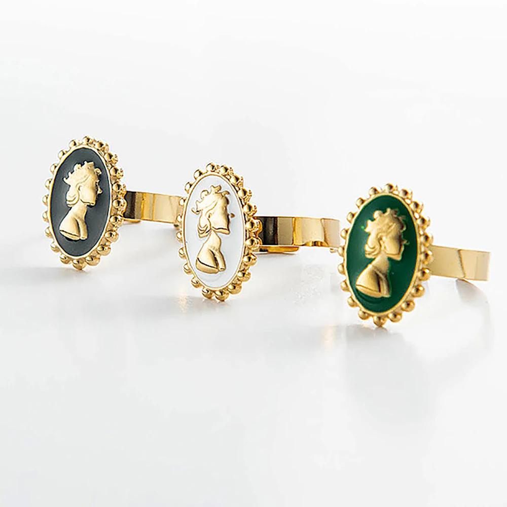 

Кольцо женское из нержавеющей стали, регулируемое ювелирное изделие под золото в стиле Ins, Queen, Англия, подарок для Него