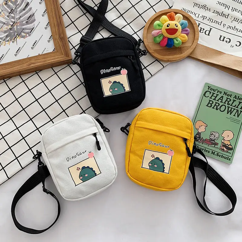 

Casuan Small Canvas-Bag Women New Dinosaur Shoulder Bags Little Student Crossbody Bag For Women 2020 Bolsos Para Mujer Handbag