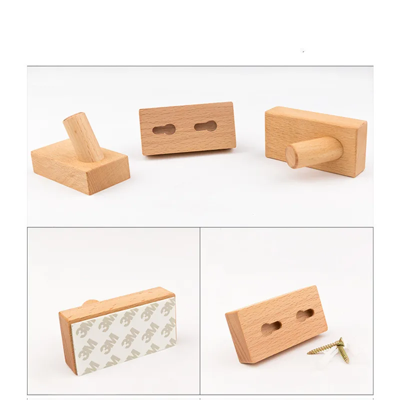 Крючок для пальто из массива дерева подвесная вешалка одежды в спальню настенный