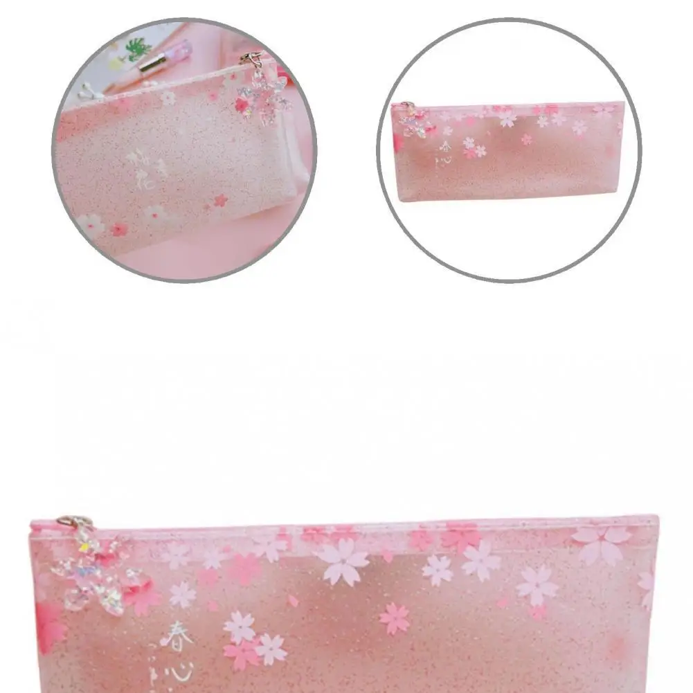 

Frosted Sweet Pink Portable Large Capacity Stationery Bag School Supplies