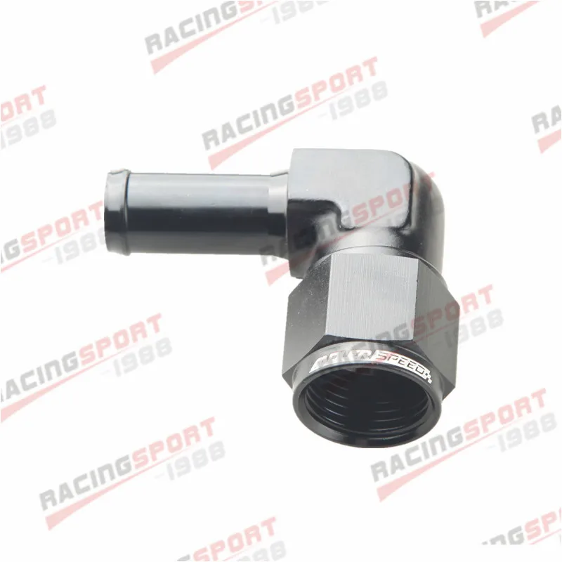 

AN-8 AN8 Female To 1/2" (13mm) 90 Degree Swivel Barb Adapter Fitting Black