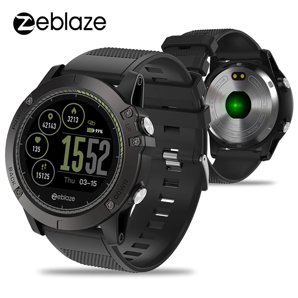 Новейшие Смарт-часы Zeblaze VIBE 3 HR, монитор сердечного ритма, 1,22 дюймов, цветной дисплей, спортивные Смарт-часы, IP67, водонепроницаемые, носимые устройства