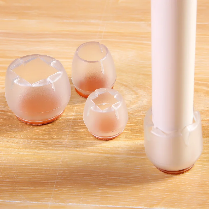 Chair Leg Caps Floor Protector Round Furniture Table Feet Silicone Covers Useful Pads Socks Square Bottom Non-Slip Cups | Мебель