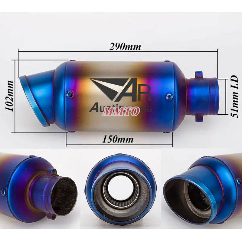 Akrapovic мотоцикл выхлопной дБ убийца Escape Moto 51 мм универсальный глушитель скутер AR