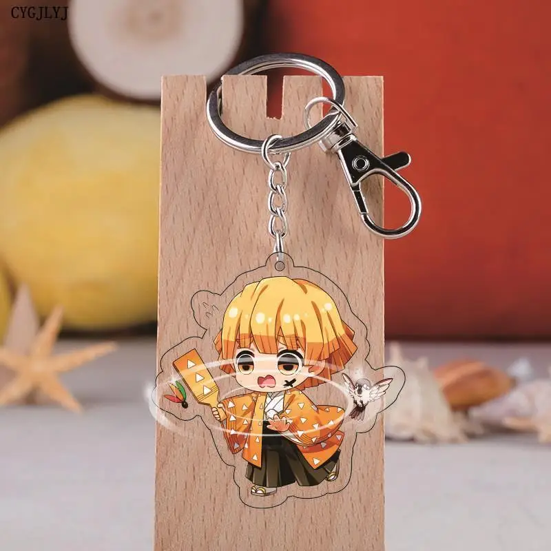 Новинка брелок для ключей из аниме рассекающий демонов Kimetsu No Yaiba Tanjirou Nezuko Zenitsu Kanawo