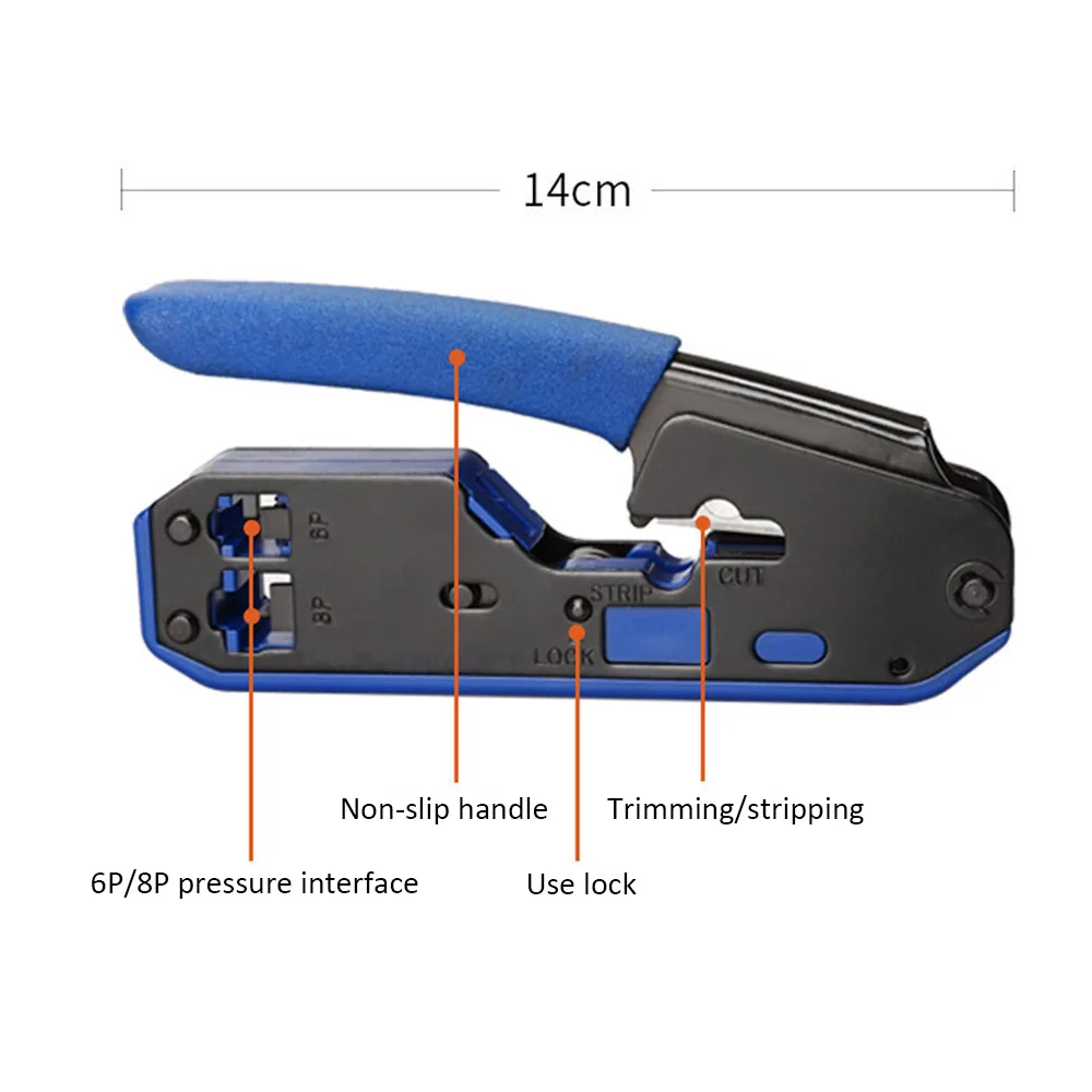 RJ45 инструмент сетевой обжимной для зачистки кабеля Ethernet подходит Cat6 Cat5e Cat5 STP