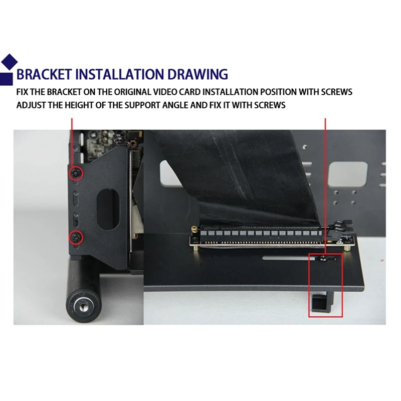 

GPU Stand Image Card Vertical Holder with PCI Express Extension Cable Fixed GPU PCI-E Built-in Vertical Bracket
