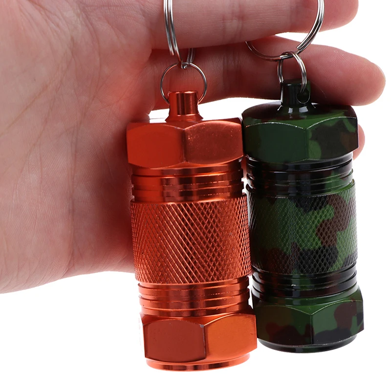 Waterproof Seal Tank Aluminum Capsule Container Drug Organizer For Outdoor Emergency Medicine Storage Bottles Pocket Pill Cases