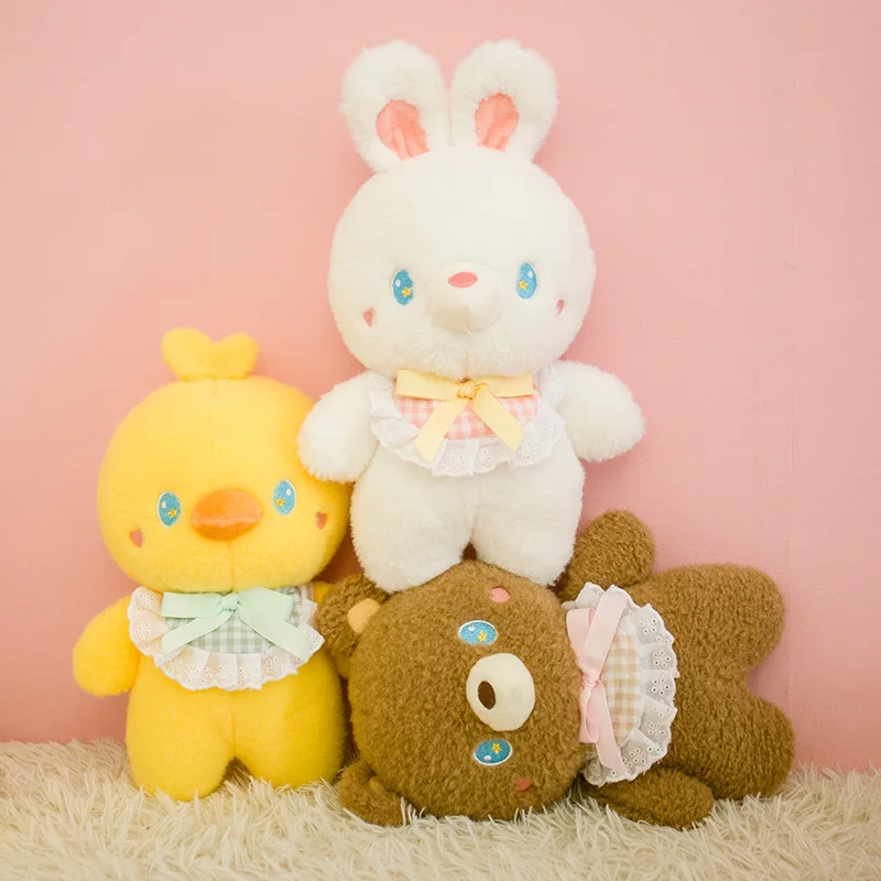 

26cm Super Cute Cartoon Animals Doll Dressed Small Pink Piggy White Bunny Yellow Chick Brown Bear Plush Toy Toddler Babies Gift