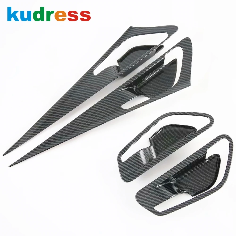 

For Hyundai Elantra 2021 2022 Carbon Fiber Inner Door Handle Bowl Cover Trim Decoration Frame Sticker Car Interior Accessories