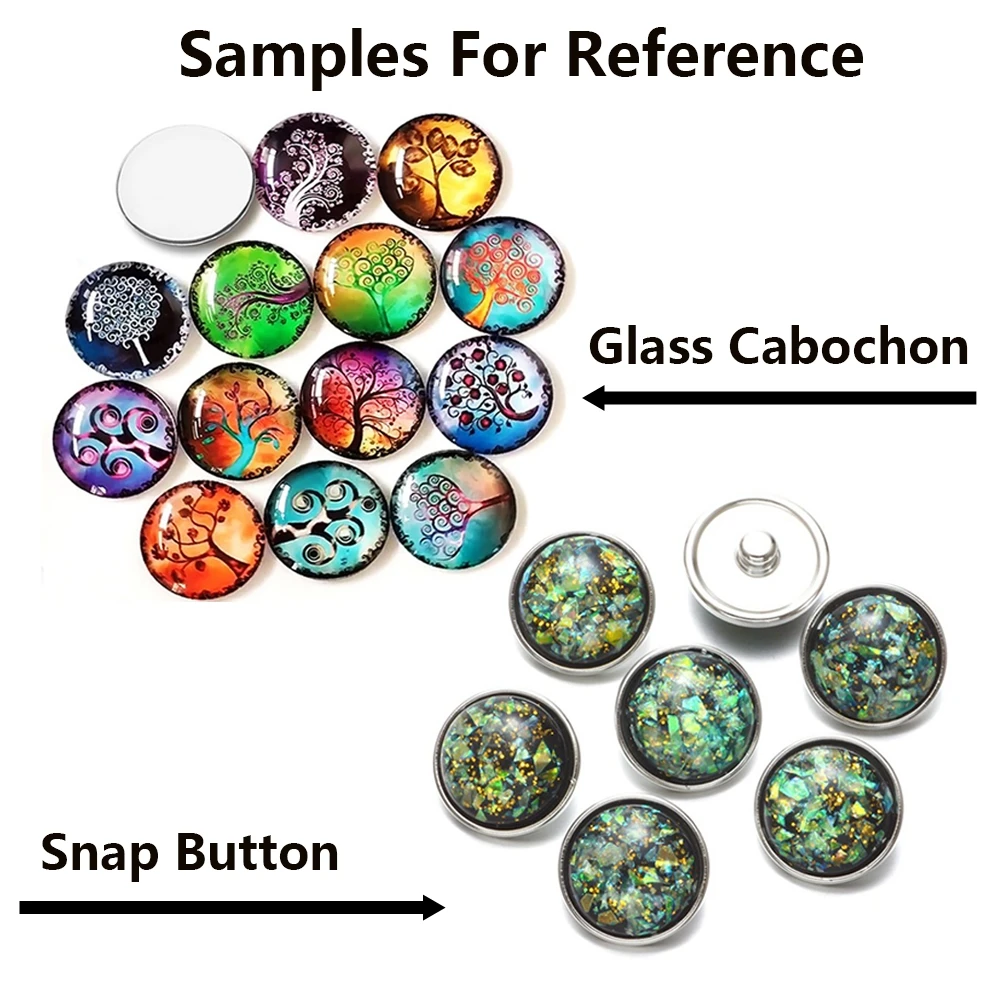 DIY оснастки кнопка ювелирные изделия 12 мм 14 18 20 25 30 Золотая Снежинка фото стекло