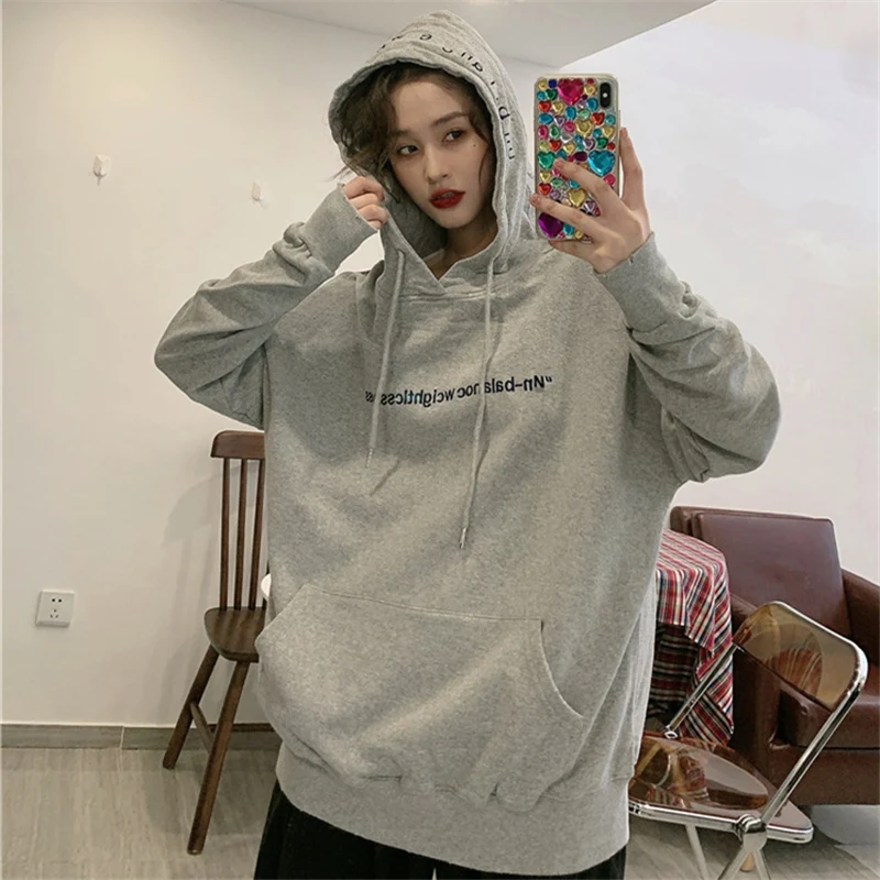 

Шикарный свитер с вышивкой в гонконгском стиле, женский свободный модный тонкий жакет оверсайз в стиле бойфренда в Корейском стиле