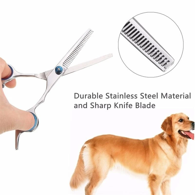 

4pcs Stainless Steel Pet Dogs Grooming Scissors Cat Hair Thinning Shear Sharp Edge Dog Cutting Kitten Animal Barber Cutting Tool