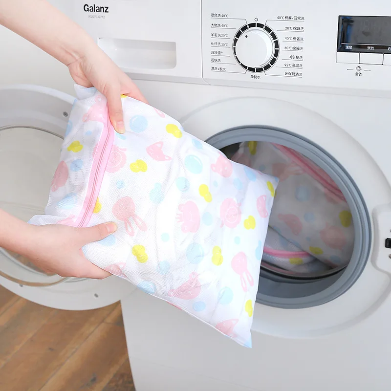 Thours Foldable Nylon Laundry Bag Bra Socks Underwear Clothes Washing Machine Protection Net Mesh Bags s m l size washing laundry bag socks underwear washing machine clothesclothing care foldable net filter underwear bra protection