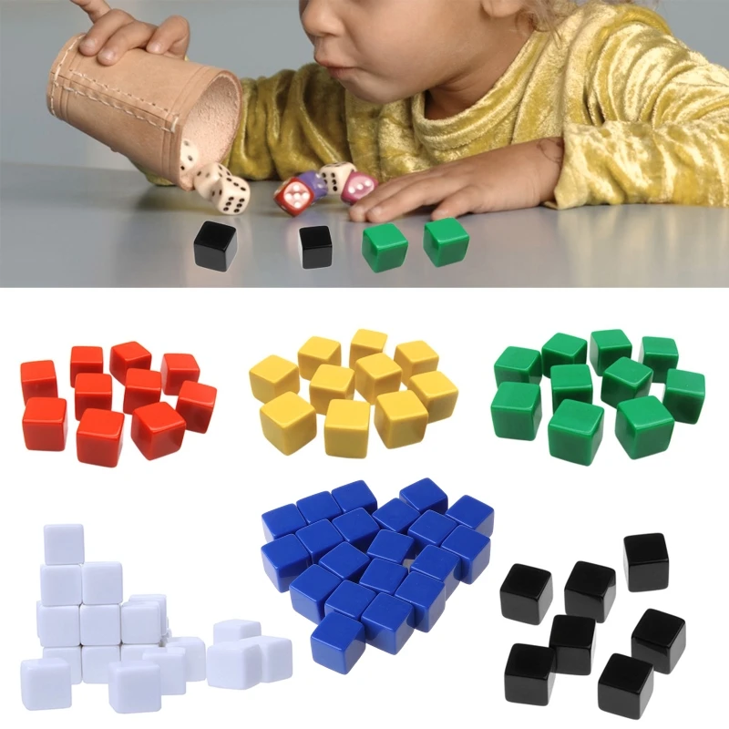 

20pcs 16mm Dice Square Corner Blank Dice DIY Board Game 6 Sided Engravable Dice E56D