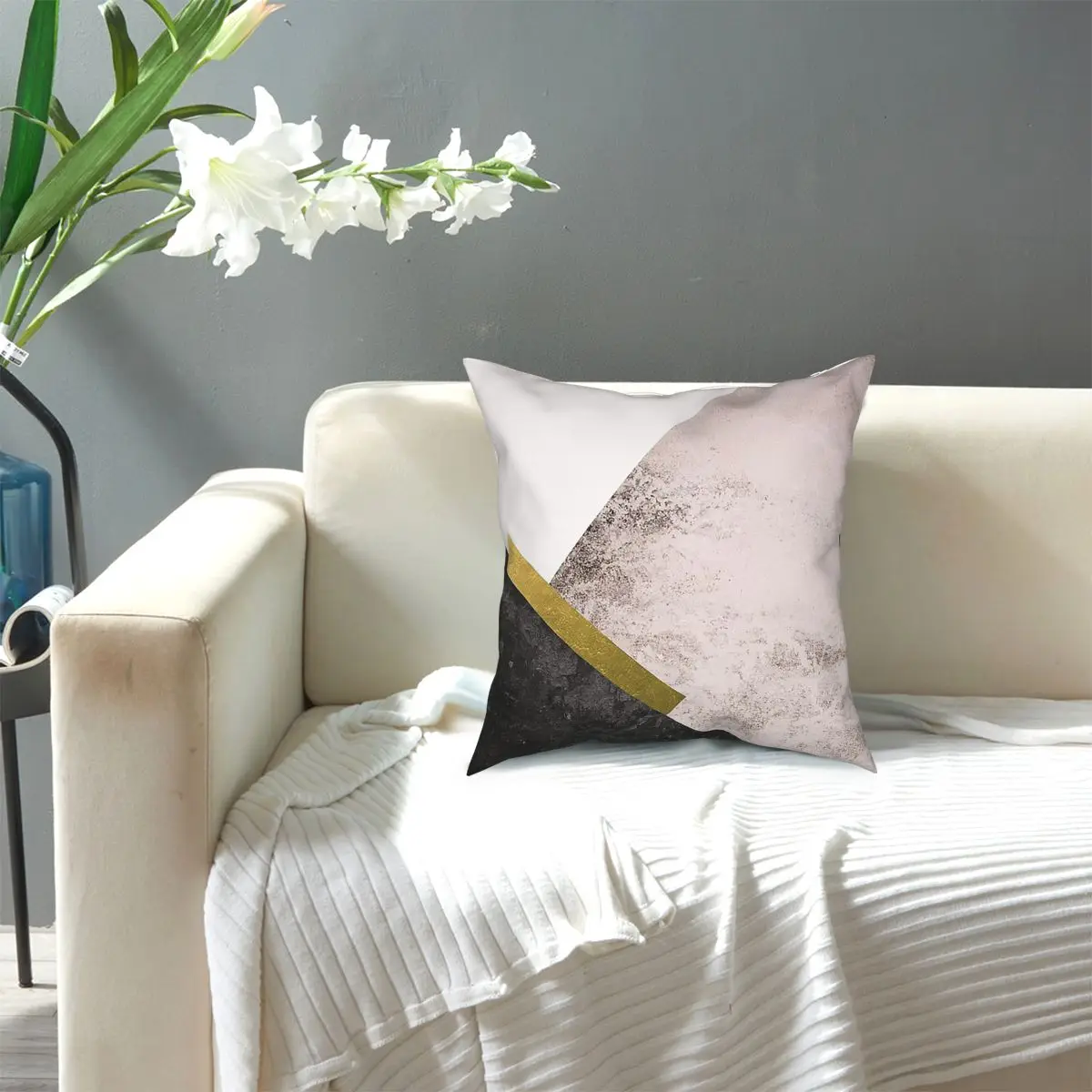 

Geometric Minimalism Nordic Art Style Square Pillow Case Throw Pillow Vintage Pillowcover Home Decor