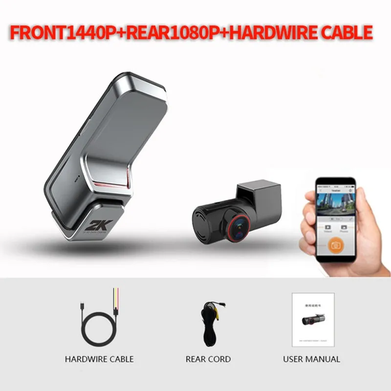 

U1000 тире Камера двойные передние и задние Wifi Автомобильный видеорегистратор с функцией ночного видения Голос Регистраторы приложение петл...