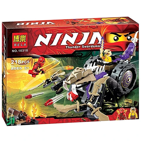 

219pcs Ninja Anacondrai Crusher Kai's fire wall Jouet Jungle bela 10318 Educational Toys Building Blocks Sets Compatible