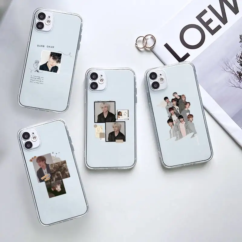 

stray kids kpop Phone Case Transparent for iPhone 5 6 7 8 11 12 s mini pro X XS XR MAX Plus