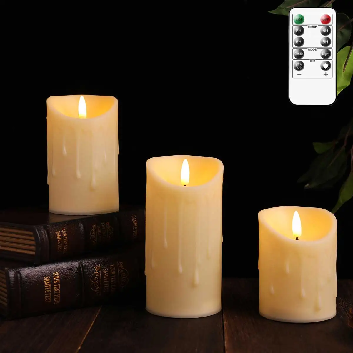 

Набор из 3 электронных свечей с пультом дистанционного управления, работающих от батарейки, 4/5/6 дюймов, беспламенный таймер, высокие столовы...