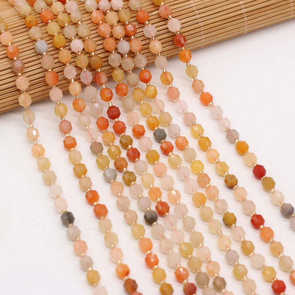 

Natural Semi-precious Stones Crystal Hair Color Faceted Round Loose Spacing Beaded Boutique Making DIY Fashion Necklace Jewelry