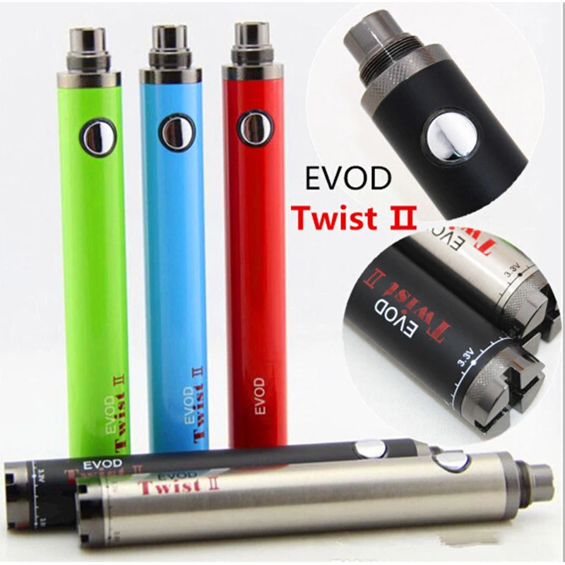 EVod Twist II батарея электронная сигарета 1600 мАч 3 ~ 4 8 в переменное напряжение Evod 2 для